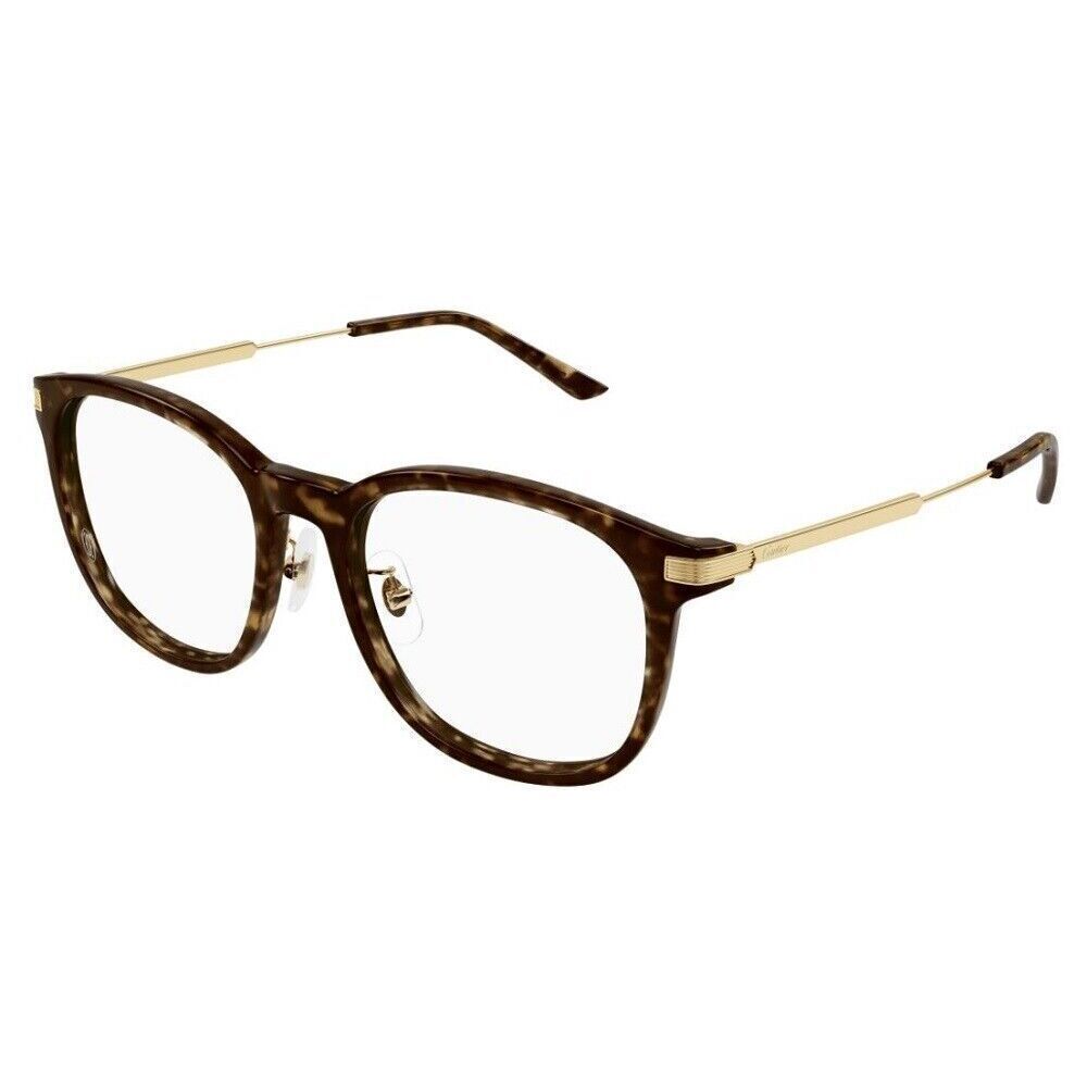 Cartier CT0454o-002 Eyeglasses Havana Gold Acetate Square